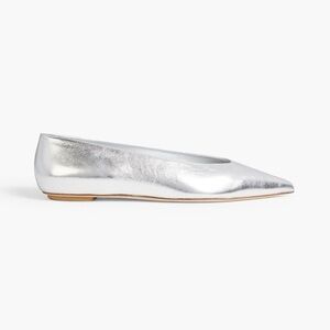 STUART WEITZMAN
Lina metallic leather point-toe flats